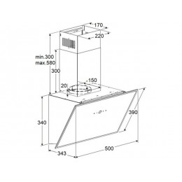 Вытяжка MAUNFELD Astro 50 черная, 850 м³/ч, сенсор, SKU 35475