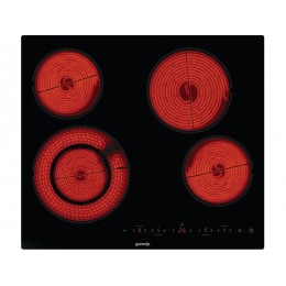 Варочная панель Gorenje ECT642BCSCE 59 см, черная, стеклокерамика, 4 зоны нагрева, сенсорное управление, таймер, SKU 29875