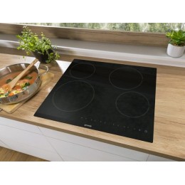Варочная панель Gorenje ECT642BCSCE 59 см, черная, стеклокерамика, 4 зоны нагрева, сенсорное управление, таймер, SKU 29875