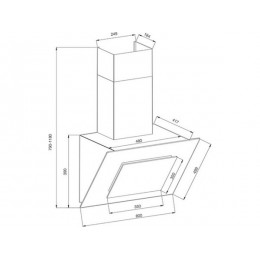 Вытяжка GRAUDE DHK 60.0 S, черная, 760 м³/ч, сенсорное управление, SKU 7977