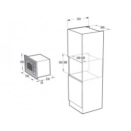 СВЧ-печь Gorenje BM235CLI 60 см, бежевый, 23 л, 800 Вт, гриль, SKU 27378