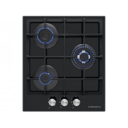 Варочная панель MAUNFELD 36280 газовая 3 конфорки, WOK, черная, стекло, 44 см