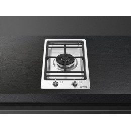 Варочная панель SMEG PGF31G2 газовая 31 см, 1 горелка, матовая нержавеющая сталь, чугунные решетки, автоэлектроподжиг, SKU 33682