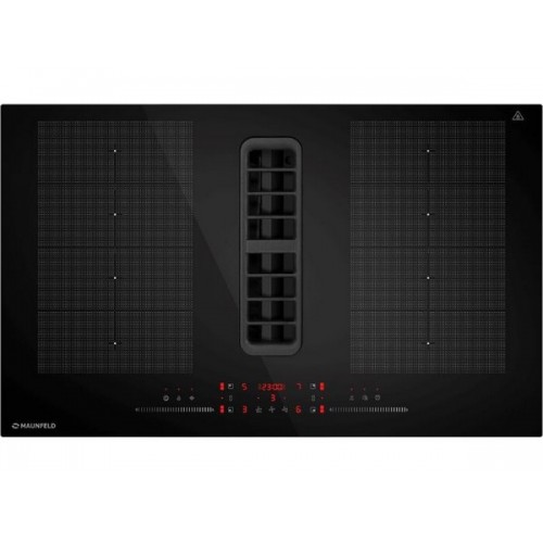 Варочная панель MAUNFELD MIHC834SF2BK - индукционная с вытяжкой, 3 конфорки, черный стеклокерамика