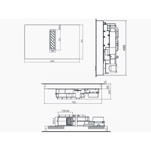Варочная панель MAUNFELD MIHC834SF2BK - индукционная с вытяжкой, 3 конфорки, черный стеклокерамика