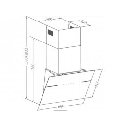 Вытяжка MEFERI AIRBOX60BK ULTRA 60 см, черный, стекло, 1100 м³/ч, сенсорное управление, 48 дБ, SKU 29386