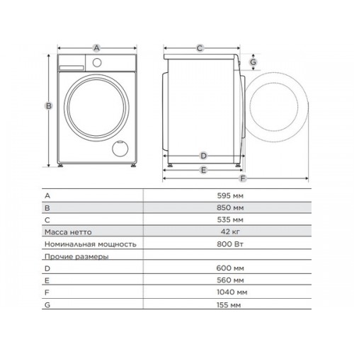 Сушильная машина MIDEA MD1180BH60/W - Эффективное сушка белья с современными технологиями