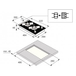 Газовая варочная панель ASKO HG8320BGB1 33 см, 2 конфорки, стеклокерамика, SKU 26587