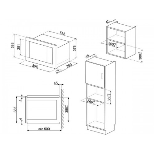 СВЧ-печь SMEG FMI225BI встраиваемая