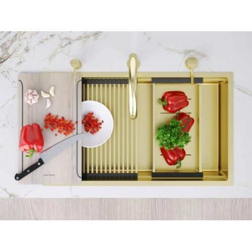Мойка Paulmark Next-multi sink 74 uni PM787445-LG в светлом золоте - идеальное решение для вашей кухни