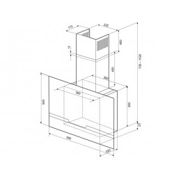 Вытяжка KRONA DOMENIKA 600 black/inox S, SKU 20792, 1000 м3/ч, сенсорное управление