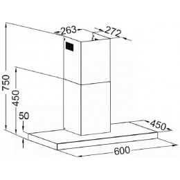 Вытяжка 29503 MEFERI SLIMBOX 60 см, черная, 950 м³/ч, LED, 3 скорости