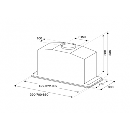 Вытяжка Bertazzoni KIN52MOD1XC, 52 см, 660 м³/ч, нержавеющая сталь, 72 дБ, 3 скорости, таймер, алюминиевый фильтр, SKU 10206