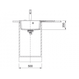 Мойка Franke CNG 611/211-78 TL, гранит, 1 чаша слева, 78х50 см, SKU 27809