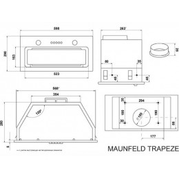 Вытяжка MAUNFELD TRAPEZE 603EM 60 см черный 1150 м³/ч 45 дБ SKU 35711