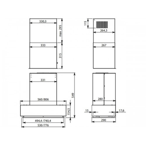 Вытяжка Falmec GRUPPO INCASSO NRS STEEL 70 - Эффективная кухонная вытяжка с современным дизайном