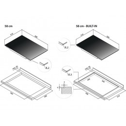Варочная панель Falmec PIANO INDUZIONE BLACK MATT 58x51 индукционная
