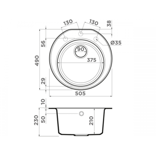 Мойка Omoikiri Miya 50-R-WH из Тетогранита, белая - Купить по лучшей цене