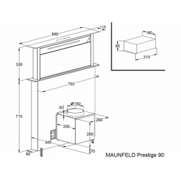 Вытяжка MAUNFELD 35625 90 см белая, 1150 м³/ч, 4 скорости