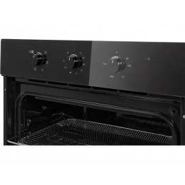 Духовой шкаф Midea MO37007GB, 60 см, черное стекло, 65 л, 6 режимов, 3000 Вт, механическое управление, таймер 10 ч, гриль.