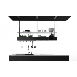 Вытяжка Falmec SPAZIO 180 NERO, SKU 10931, нержавеющая сталь, черная эмаль, 960 м³/ч, рециркуляция.