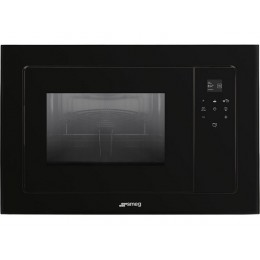 СВЧ-печь SMEG FMI120B3, 60 см, черное стекло, 20 л, 800 Вт, сенсорное управление, 5 функций, SKU 26834