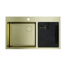 Мойка Omoikiri Akisame 86-2 Side-LG нерж. сталь/светлое золото (4997048)