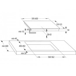 Варочная панель Gorenje GI6421SYB 60 см, индукционная, 4 конфорки, 7.2 кВт, SKU 27437