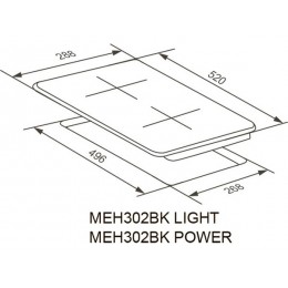 Варочная панель MEFERI MEH302BK 29 см, черная, стеклокерамика, 2 конфорки, сенсорное управление, таймер, SKU 29538