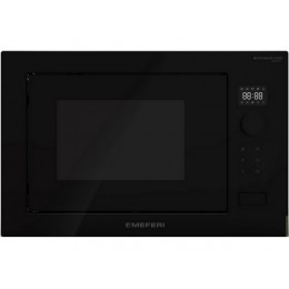 СВЧ-печь MEFERI MMO6025BK 34444, встраиваемая 60 см, черная, 900 Вт, гриль 1200 Вт.