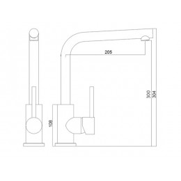 Смеситель Longran Logic LM2103 GunGrey, SKU 22349, нержавеющая сталь, высокий излив
