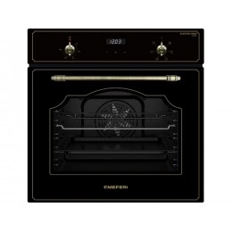 Духовой шкаф MEFERI MEO606BK 60 см, черный, 60 л, 4 режима, гриль, сенсорный таймер, SKU 34450.