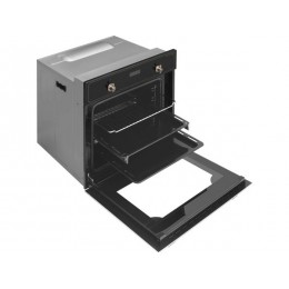 Духовой шкаф MEFERI MEO606BK 60 см, черный, 60 л, 4 режима, гриль, сенсорный таймер, SKU 34450.