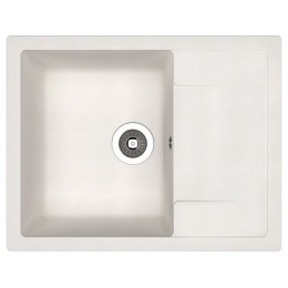 Мойка Dr.Gans ТЕХНО 650 белый, SKU 20955, мрамор, 1 чаша, с крылом, 650x510 мм