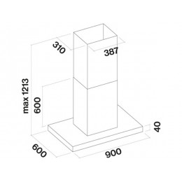 Вытяжка Falmec 27857 LUMEN ISOLA NRS 90, 800 м3/ч, AISI 304, LED 4000K