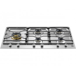 Газовая варочная панель Bertazzoni PM365S0X 90 см, нержавеющая сталь, 5 конфорок, чугунные решетки, SKU 10159.