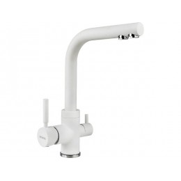 Смеситель Ukinox UM2191 - 07, SKU 21660, однорычажный, латунь, белый, высокий поворотный излив
