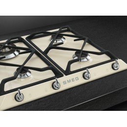 Варочная панель SMEG SR964PGH 60 см, кремовая, эмаль, 4 зоны газа, автоматический поджиг, SKU 28060