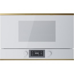 СВЧ-печь Kuppersbusch MR 6330.0 W4, 22 л, 850 Вт, встраиваемая, белое стекло, Gold, 5 уровней мощности, гриль, 1200 Вт, SKU 32663