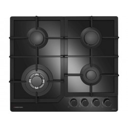 Варочная панель MEFERI MGH604BK 59 см, газовая, черная, стекло, 4 конфорки, SKU 29464