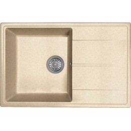 Мойка 21167 Dr.Gans Gelcoat Оливия 740, мрамор, 1 чаша, с крылом, перелив, 740x480 мм