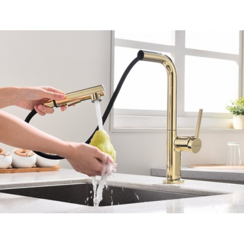 Смеситель Paulmark Neo Ne214419-G в золоте - Элегантность и Качество для Вашей Кухни