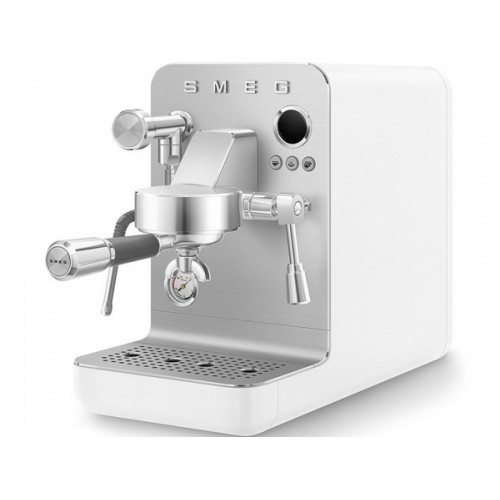 Кофемашина рожковая эспрессо SMEG EMC02WHMEU - белый матовый стиль и высокое качество приготовления кофе