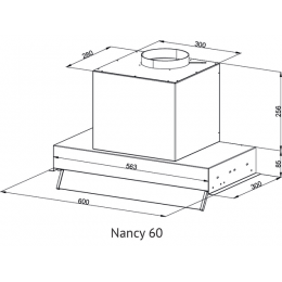 Вытяжка Kuppersberg NANCY 60 Black, 24873, полновстраиваемая, 1600 м³/ч, 5 скоростей, таймер, пульт ДУ