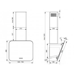 Вытяжка Falmec TAB BLACK 80 (SKU 25178, 800 м³/ч, нерж. сталь, эл. управление)
