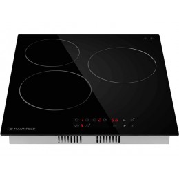 Варочная панель MAUNFELD CVCE453BK 45 см, черная, стеклокерамика, 3 конфорки, 4800 Вт, SKU 36279