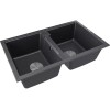 Мойка Paulmark Tandem 80/2 PM238150-BL из черного гранита – стиль и функциональность для вашей кухни