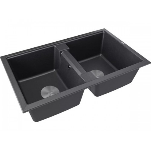 Мойка Paulmark Tandem 80/2 PM238150-BL из черного гранита – стиль и функциональность для вашей кухни