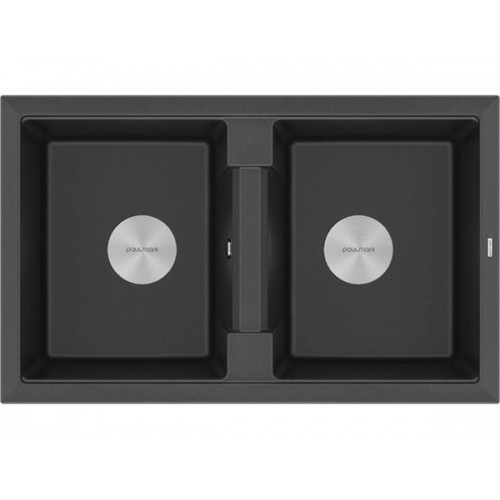 Мойка Paulmark Tandem 80/2 PM238150-BL из черного гранита – стиль и функциональность для вашей кухни