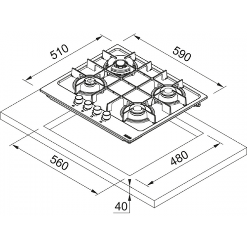 Варочная панель Franke FHMA 604 3G DC XS C (106.0554.404) газовая